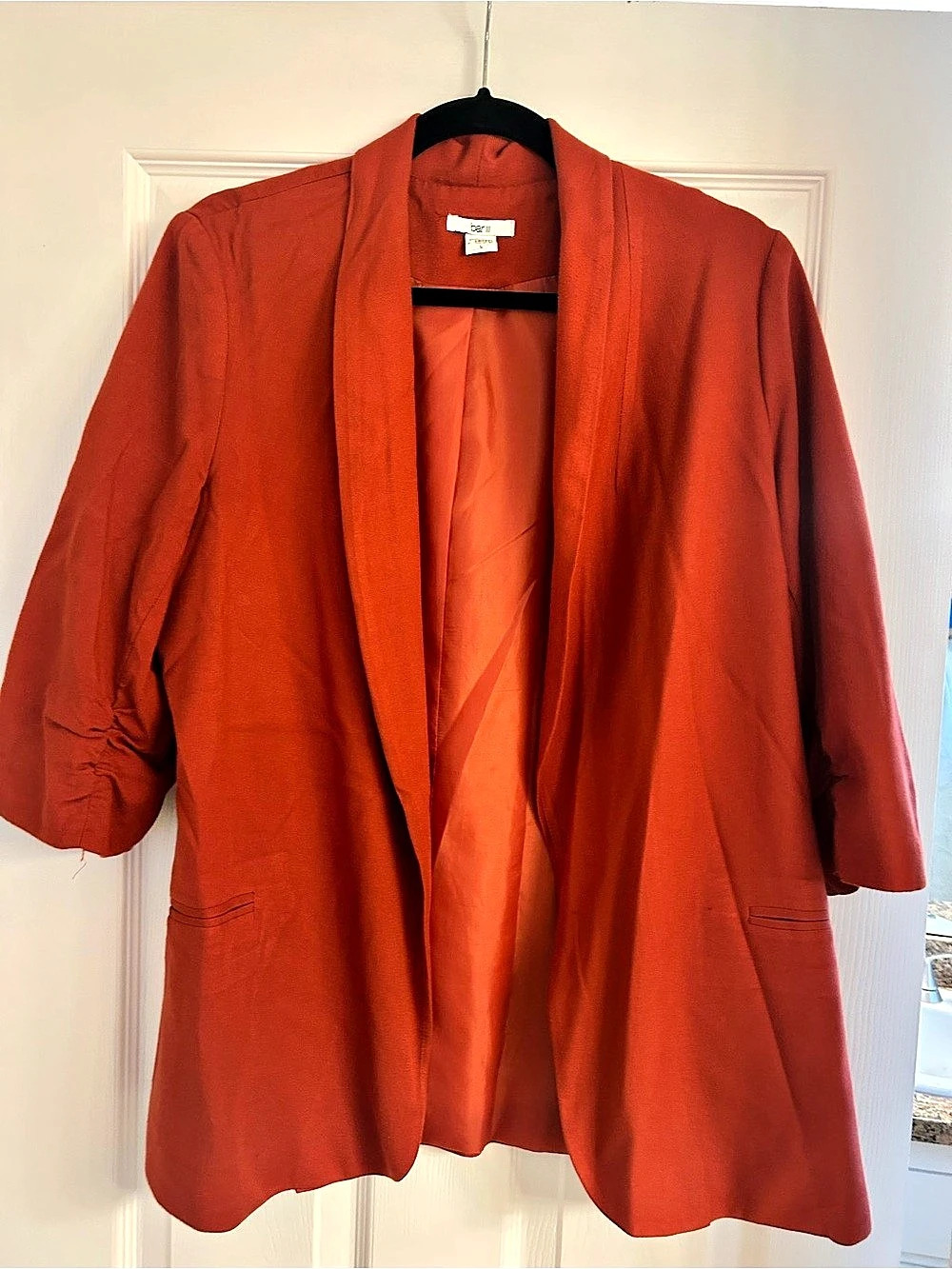 bar3 Open Front Blazer in Orange Size Large
